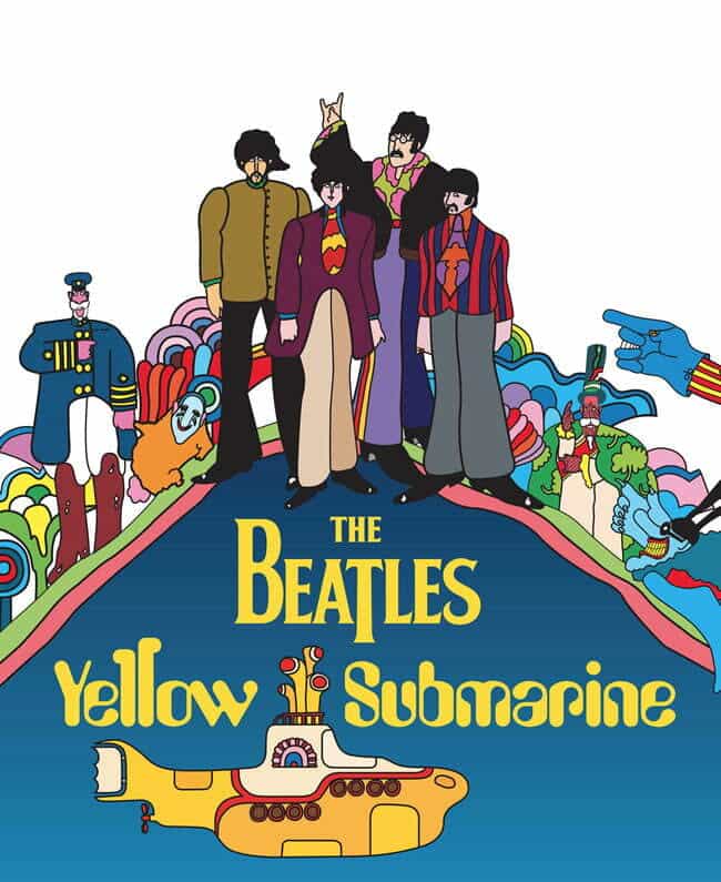 Affiche du dessin animé des Beatles Yellow Submarine